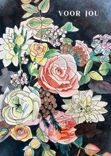 Bloemenkaarten illustratie bos rozen