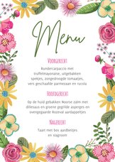Botanisch menukaart bloemen