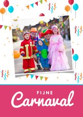 Carnavalskaart feestelijk ballonnen confetti foto