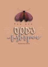 Christelijk kaartje met bijbeltekst en vlinder