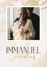 Christelijke fotokaart nieuwjaar Immanuel met eucalyptus