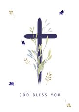 Christelijke kaart kruis met twijgjes