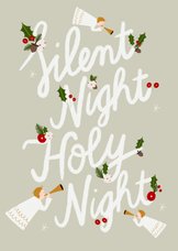 Christelijke kerstkaart met typografie en illustraties