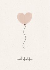 Condoleancekaart met roze ballon hartje sterkte