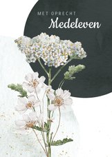 Condoleancekaart sterkte met bloemen en sterrenstof
