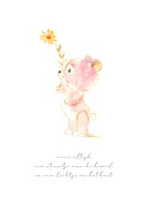 Condoleancekaartje meisje beer met bloem