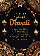 Diwali wenskaart mandala lichtjes patroon stijlvol