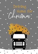 Driving Home For Christmas met kerstboom en truck