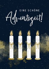 Duitse adventskaart vier kaarsen met strik