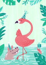 Feestelijke Flamingo en vrienden