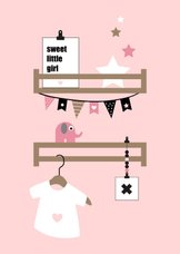 Felicitatie - Babykamer plankjes roze