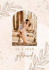 Felicitatie huwelijksjubileum bohemian lichtroze met koper