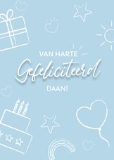 Felicitatie kaart blauw