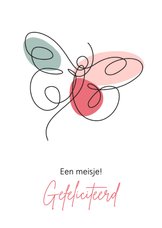 Felicitatie - Lijntekening van vlinder