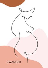 Felicitatie - Lijntekening vrouw zwanger