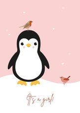 Felicitatie - Pinguïn met vogeltjes