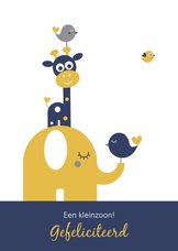 Felicitatie - Torentje met olifant en giraf