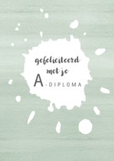 Felicitatie zwemdiploma spetter, aanpasbare tekst