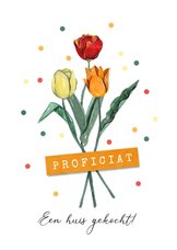 Felicitatiekaart algemeen tulpen confetti bloemen proficiat