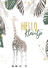 Felicitatiekaart baby giraf met takjes