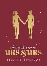 Felicitatiekaart huwelijk gay mrs and mrs silhouet vrouwen