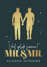 Felicitatiekaart huwelijk homo gay mr and mr silhouet