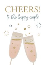 Felicitatiekaart huwelijk met klinkende glazen