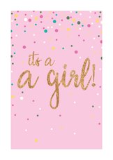  Felicitatiekaart - It's a girl - sparkling