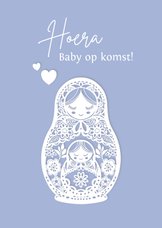 Felicitatiekaart matroesjka poppetje met baby in haar buik