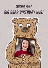 Felicitatiekaart met grote beer met foto