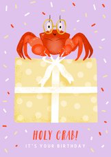 Felicitatiekaart met krab, have a CRAB-tastic Birthday