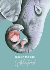 Felicitatiekaart voor zwangerschap met olifant illustratie