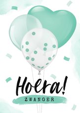 Felicitatiekaart zwangerschap baby ballonnen confetti