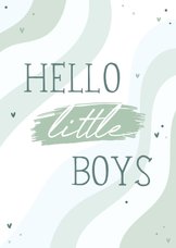 Felicitatiekaartje tweeling hello little boys regenboog