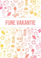 Fijne vakantie illustraties verloop van pink naar geel