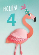 Flamingo verjaardagskaart