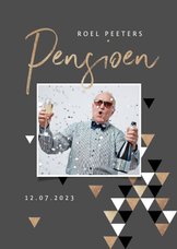 Fotokaart pensioen uitnodiging stijlvol modern foto