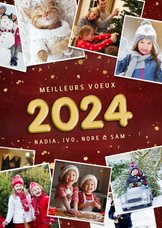 Franstalige nieuwjaarskaart met fotocollage