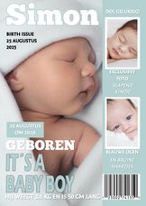 Geboortekaartje Tijdschrift Blue