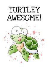 Geslaagd kaart zeeschildpad 'turtley awesome'