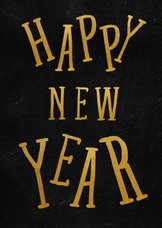 Gouden happy new year kaart