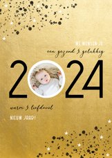 Goudlook nieuwjaarskaart 2024 spetters en foto