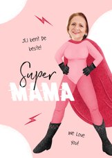 Grappige moederdagkaart superheld hero foto mama