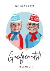 Grappige nieuwjaarskaart goedgemutst met eigen foto's 