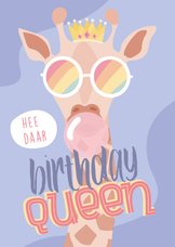Grappige verjaardag felicitatiekaart met giraffe
