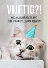 Grappige verjaardagskaart met foto van kat - huh, zo oud?!