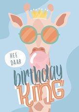 Grappige verjaardagskaart met illustratie van een giraf