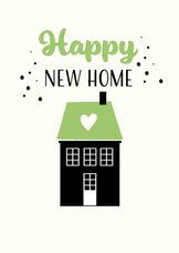Happy New Home kaart met hartje voor veel geluk