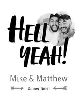 Hell Yeah - een stoere menu kaart voor trouwfeest met foto