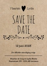 Hippe save the date - kraft look
